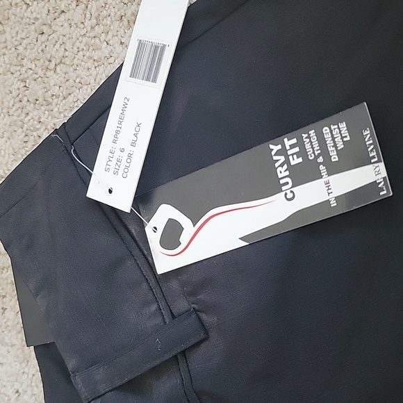 NWT Larry Levine curvy fit trousers black size 6 - Picture 4 of 4